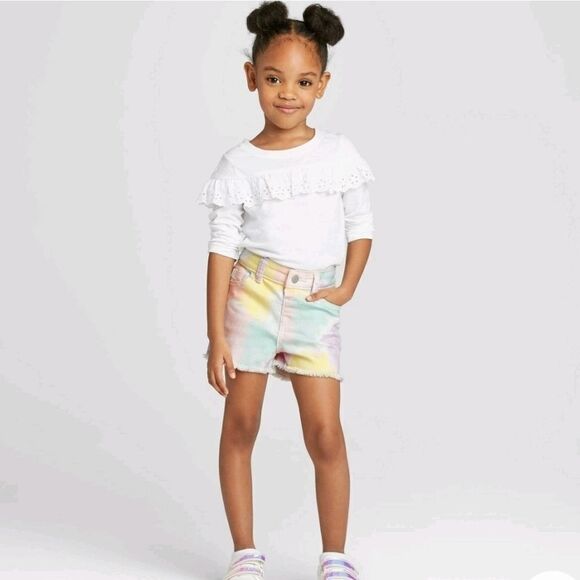 💥Buy one, get one free💥.Toddler Girls' TieDye Cutoff Jean Shorts cat & Jack - Picture 3 of 6